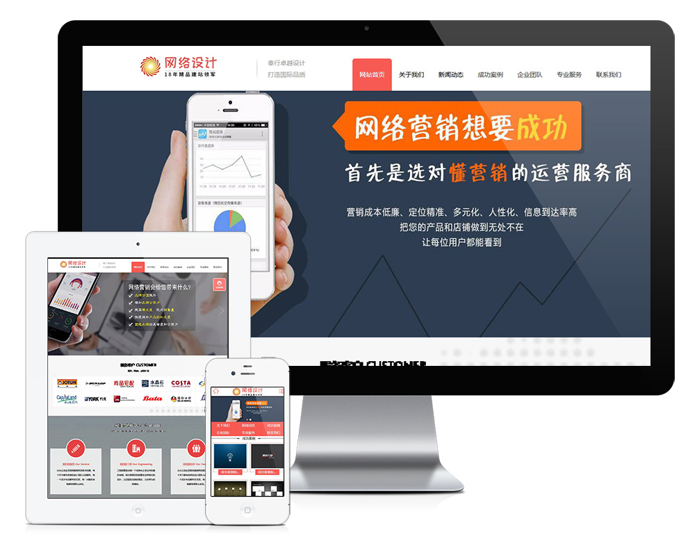 网站建设网络营销公司网站模板（PC+WAP）