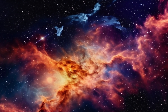 唯美夜空繁星点点星云摄影图片