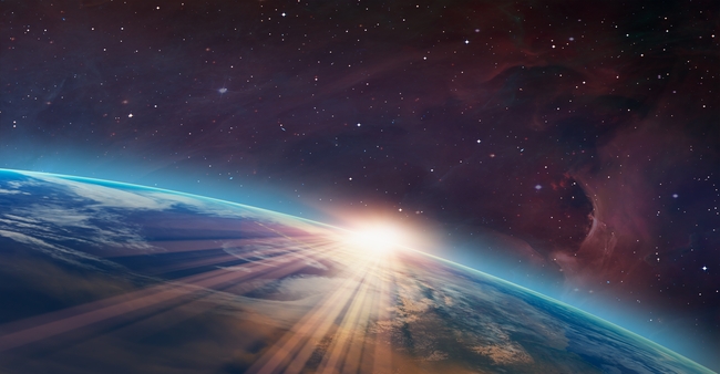 太空宇宙地球升起的行星图片