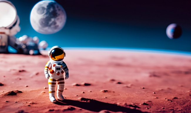 未来派宇宙太空宇航员摄影图片