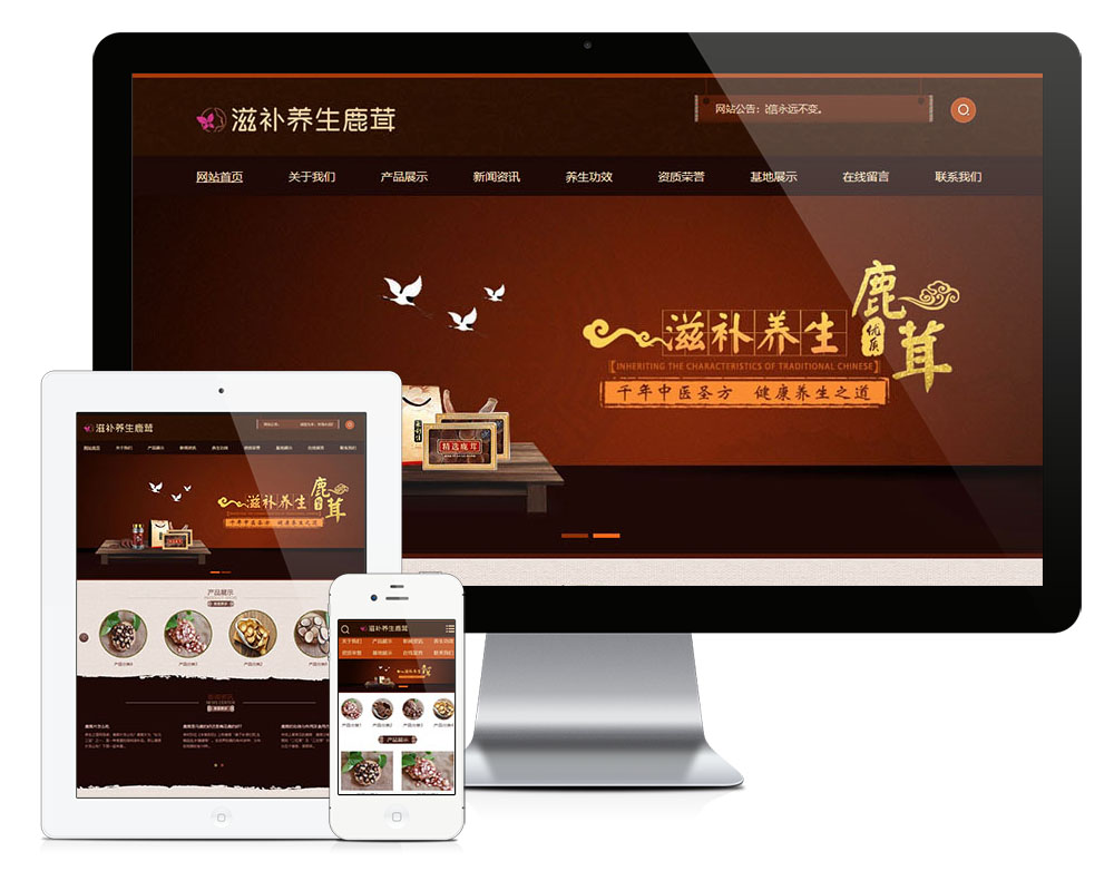中草药滋补营养品网站模板（PC+WAP）
