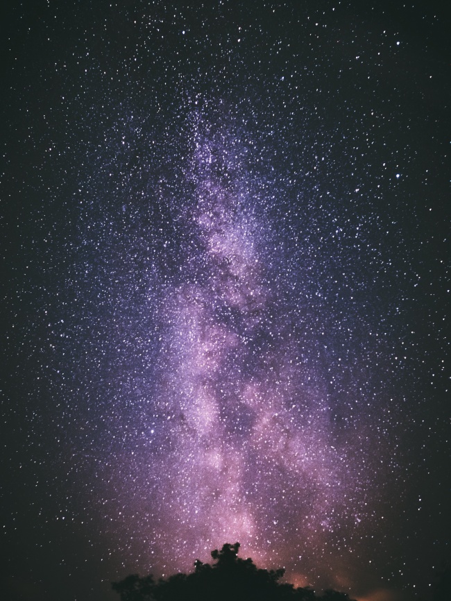 浪漫紫色星空唯美图片