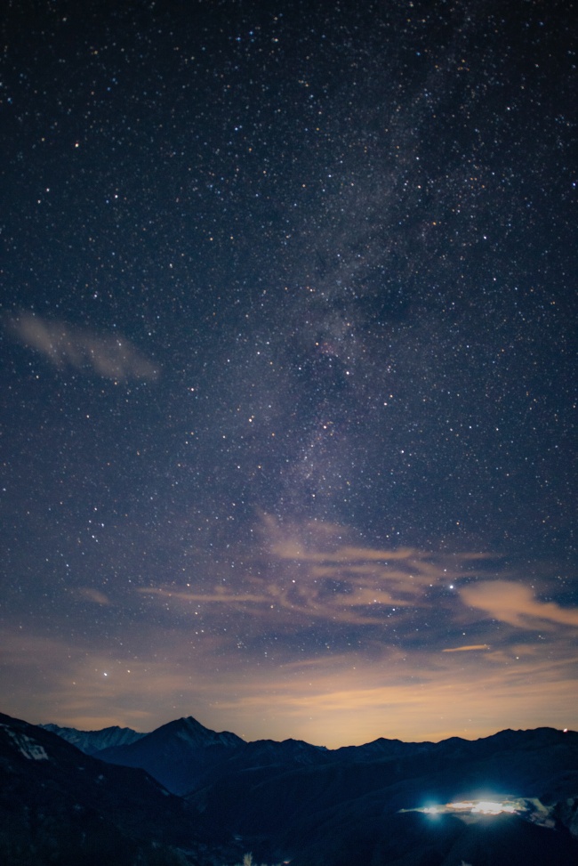 深夜唯美蓝色星空图片