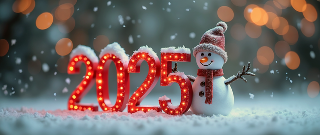 圣诞节雪地2025数字雪人摄影图片