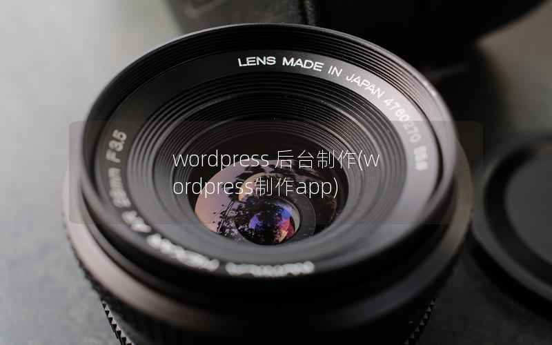 WordPress 后台制作，WordPress制作app