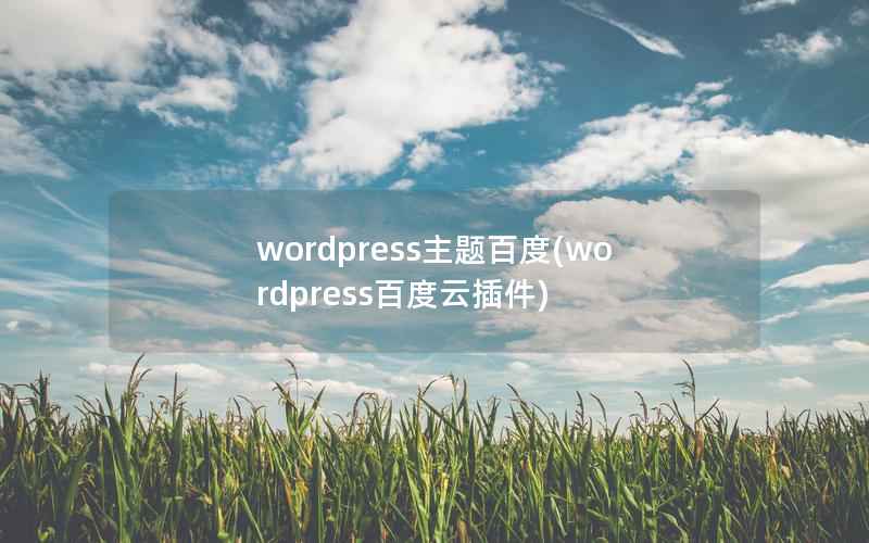 WordPress主题百度，WordPress百度云插件