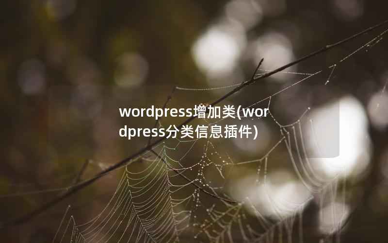 WordPress增加类，WordPress分类信息插件