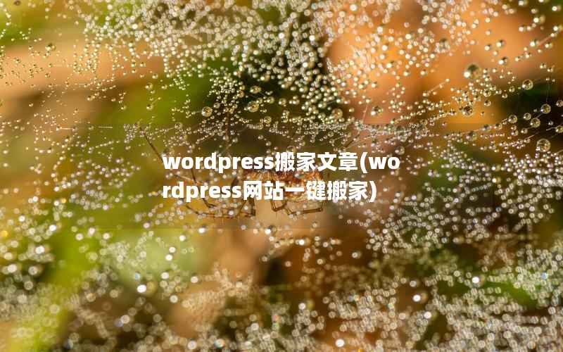 WordPress搬家文章，WordPress网站一键搬家