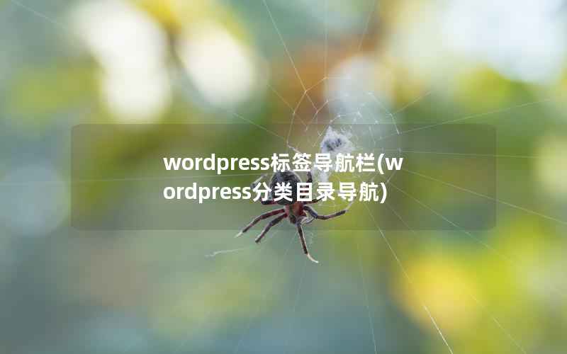 WordPress标签导航栏，WordPress分类目录导航