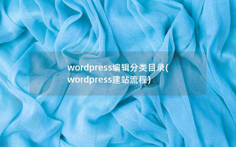 WordPress编辑分类目录，WordPress建站流程