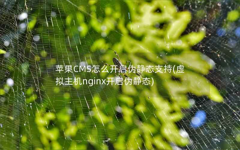 苹果CMS怎么开启伪静态支持，虚拟主机nginx开启伪静态
