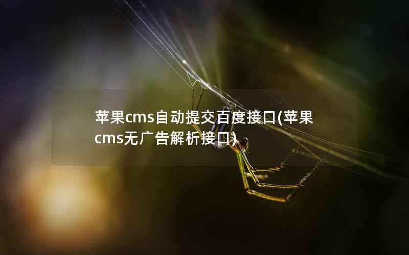 苹果CMS自动提交百度接口，苹果CMS无广告解析接口