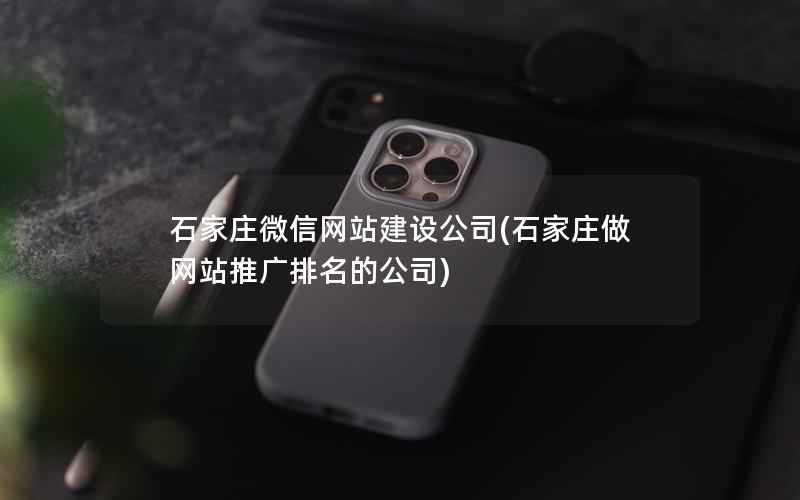 石家庄微信网站建设公司，石家庄做网站推广排名的公司