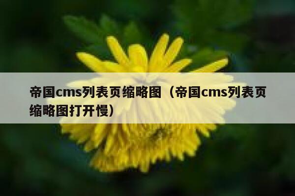 帝国CMS列表页缩略图，帝国CMS列表页缩略图打开慢