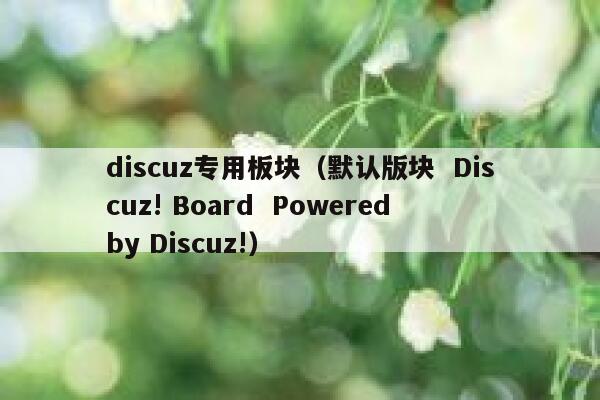 Discuz专用板块，默认版块  Discuz! Board  Powered by Discuz!