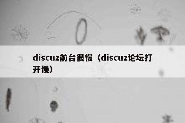 Discuz前台很慢，Discuz论坛打开慢