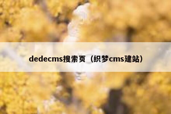 织梦dedecms搜索页，织梦cms建站