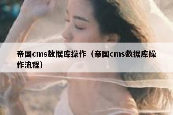 帝国CMS数据库操作，帝国CMS数据库操作流程