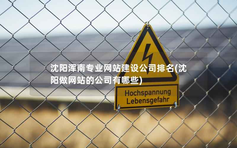 沈阳浑南专业网站建设公司排名，沈阳做网站的公司有哪些