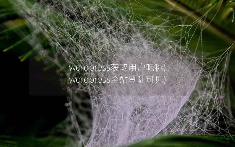 WordPress获取用户昵称，WordPress全站登陆可见